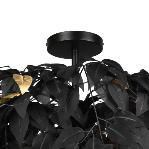 PLAFONNIER 3 LUMIÈRES Ø 70CM FEUILLES NOIR