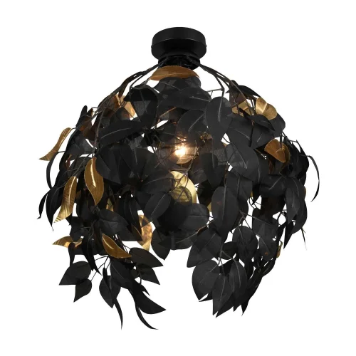 PLAFONNIER 1 LUMIÈRE NOIR FEUILLES Ø 38CM NOIR FEUILLES