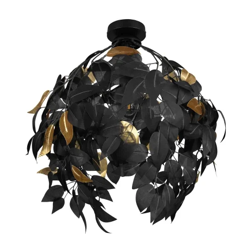 PLAFONNIER 1 LUMIÈRE NOIR FEUILLES Ø 38CM NOIR FEUILLES