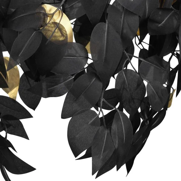 PLAFONNIER 1 LUMIÈRE NOIR FEUILLES Ø 38CM NOIR FEUILLES