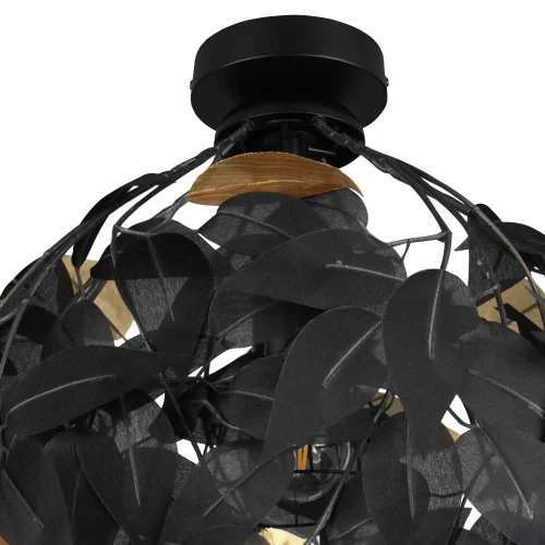 PLAFONNIER 1 LUMIÈRE NOIR FEUILLES Ø 38CM NOIR FEUILLES