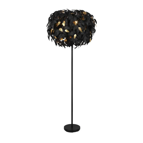 LAMPADAIRE 3 LUMIÈRES Ø 70CM FEUILLES NOIR