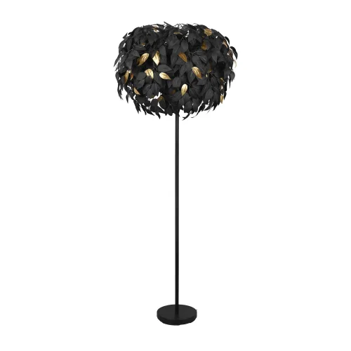 LAMPADAIRE 3 LUMIÈRES Ø 70CM FEUILLES NOIR LAMPADAIRE 3 LUMIÈRES Ø 70CM FEUILLES NOIR
