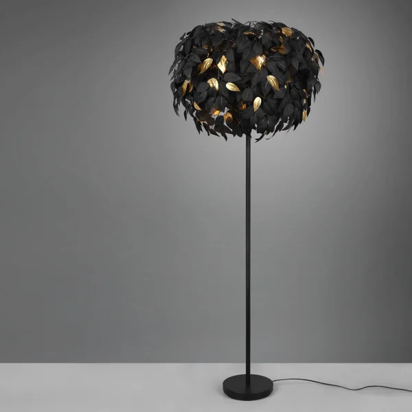 LAMPADAIRE 3 LUMIÈRES Ø 70CM FEUILLES NOIR LAMPADAIRE 3 LUMIÈRES Ø 70CM FEUILLES NOIR