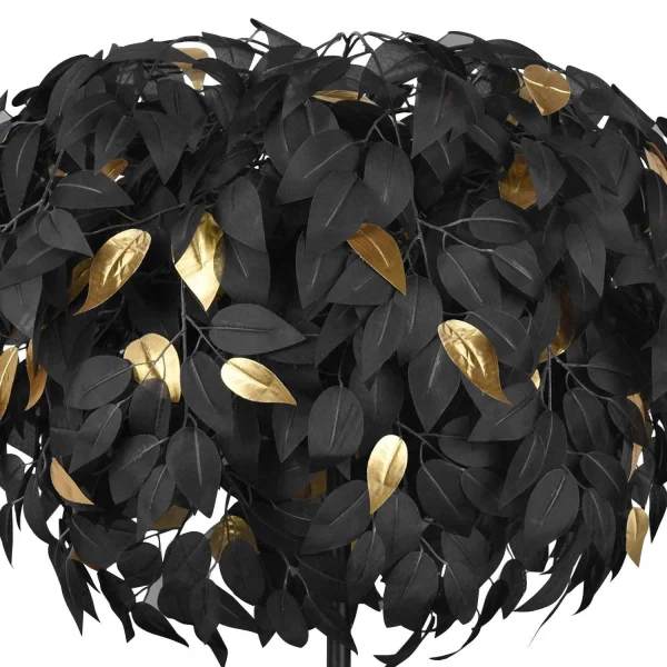 LAMPADAIRE 3 LUMIÈRES Ø 70CM FEUILLES NOIR LAMPADAIRE 3 LUMIÈRES Ø 70CM FEUILLES NOIR