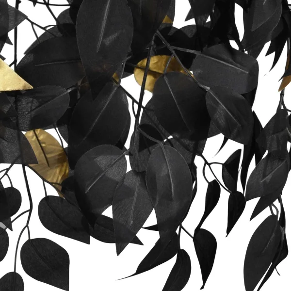 SUSPENSION 1 LUMIÈRE Ø 38CM FEUILLES NOIR