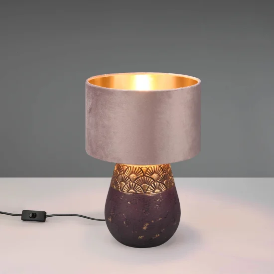 LAMPE DE TABLE EN CÉRAMIQUE MARRON SHIRA