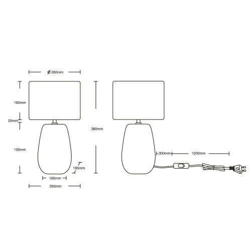 LAMPE DE TABLE EN CÉRAMIQUE BEIGE SHIRA