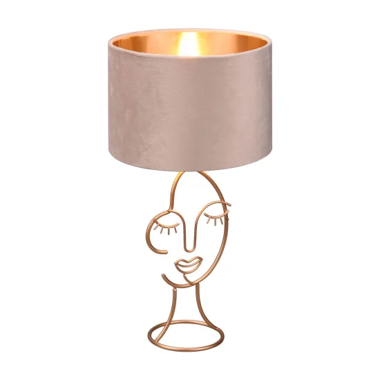 LAMPE DE TABLE EN MÉTAL ABAT-JOUR BEIGE LAURA