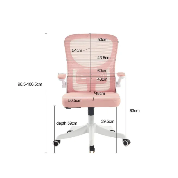 CHAISE DE BUREAU AVEC ROULETTES ROSA AVENTURINA
