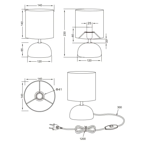 LAMPE DE TABLE JOEL IMITATION BOIS