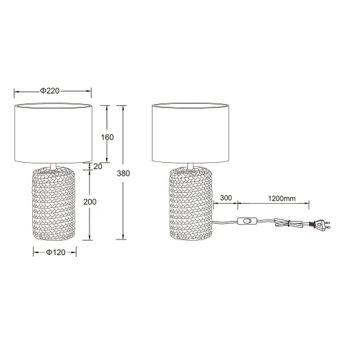 LAMPE DE TABLE EN CÉRAMIQUE Ø 22CM E27 DIMAS