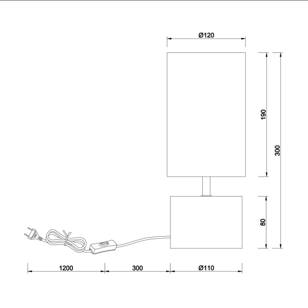 LAMPE DE TABLE SIGRID Ø 12CM EN BOIS NATUREL ABAT-JOUR BLANC