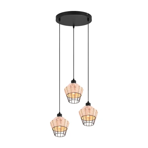 SUSPENSION 3 LUMIÈRES ROTIN NATUREL GALADRIEL SUSPENSION 3 LUMIÈRES ROTIN NATUREL GALADRIEL