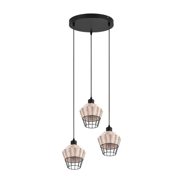 SUSPENSION 3 LUMIÈRES ROTIN NATUREL GALADRIEL SUSPENSION 3 LUMIÈRES ROTIN NATUREL GALADRIEL