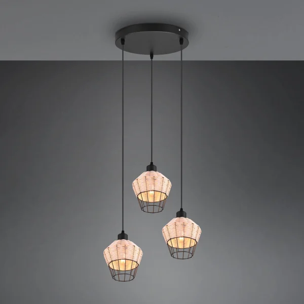 SUSPENSION 3 LUMIÈRES ROTIN NATUREL GALADRIEL SUSPENSION 3 LUMIÈRES ROTIN NATUREL GALADRIEL