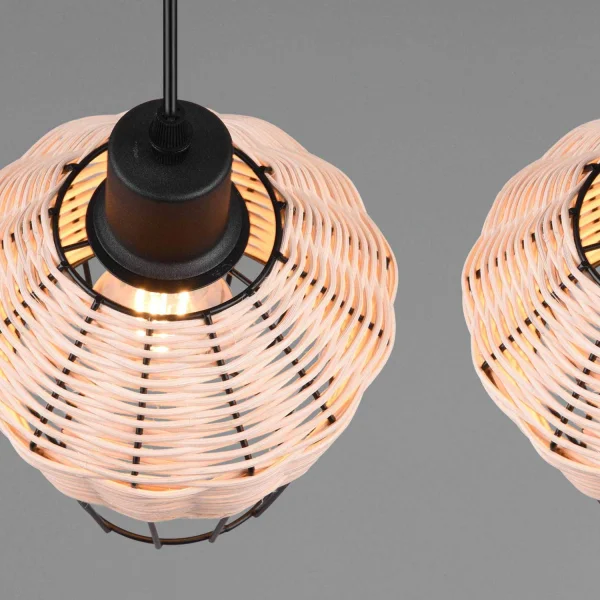 SUSPENSION 4 LUMIÈRES ROTIN NATUREL GALADRIEL