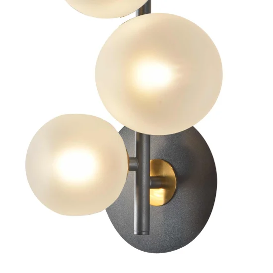 APPLIQUE 3 LUMIÈRES FER NOIR AVEC ABAT-JOUR BLANC NICOLETTA 2