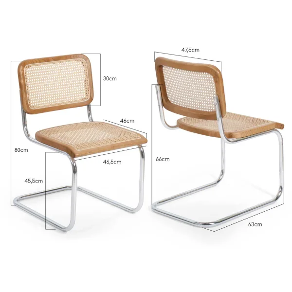 CHAISE WEBSTER EN ROTIN NATUREL