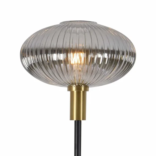 LAMPADAIRE AVEC ABAT-JOUR FUMÉ 160 CM E27 SHELBY 2