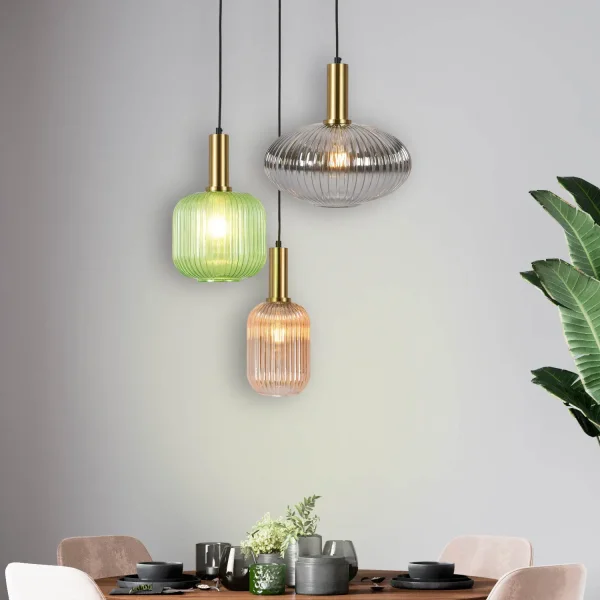 SUSPENSION 3 LUMIÈRES ABAT-JOUR COMBINÉES Ø40 E27 SHELBY