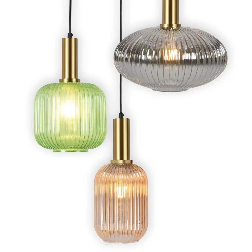 SUSPENSION 3 LUMIÈRES ABAT-JOUR COMBINÉES Ø40 E27 SHELBY