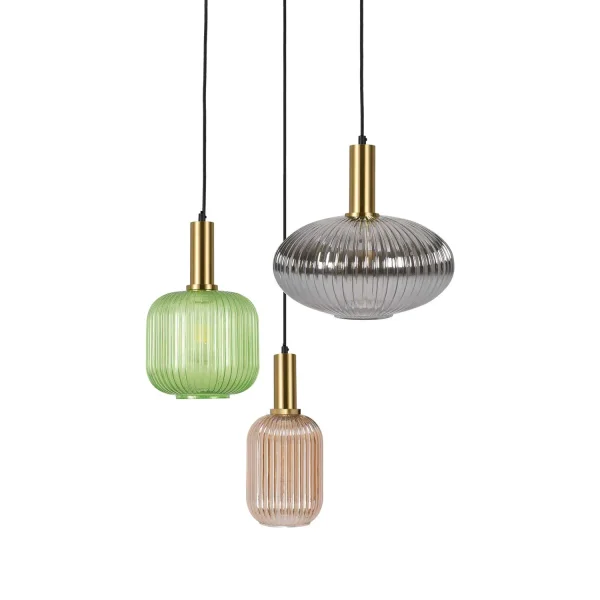 SUSPENSION 3 LUMIÈRES ABAT-JOUR COMBINÉES Ø40 E27 SHELBY