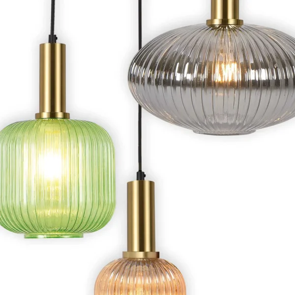 SUSPENSION 3 LUMIÈRES ABAT-JOUR COMBINÉES Ø40 E27 SHELBY