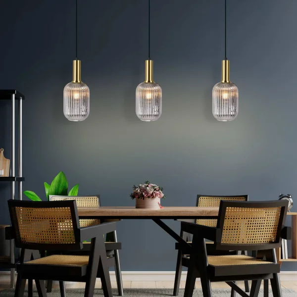 SUSPENSION 1 LUMIÈRE ABAT-JOUR FUMÉ E27 SHELBY