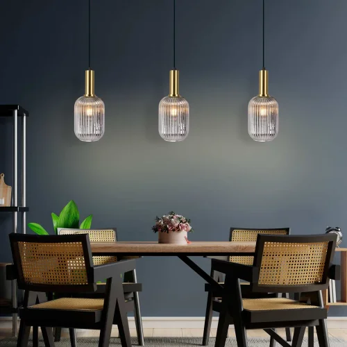 SUSPENSION 1 LUMIÈRE ABAT-JOUR FUMÉ E27 SHELBY