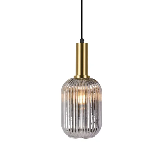 SUSPENSION 1 LUMIÈRE ABAT-JOUR FUMÉ E27 SHELBY