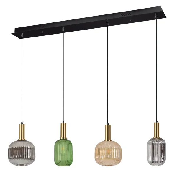 SUSPENSION 4 LUMIÈRES AVEC ABAT-JOUR COMBINÉS E27 SHELBY SUSPENSION 4 LUMIÈRES AVEC ABAT-JOUR COMBINÉS E27 SHELBY