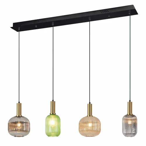 SUSPENSION 4 LUMIÈRES AVEC ABAT-JOUR COMBINÉS E27 SHELBY SUSPENSION 4 LUMIÈRES AVEC ABAT-JOUR COMBINÉS E27 SHELBY