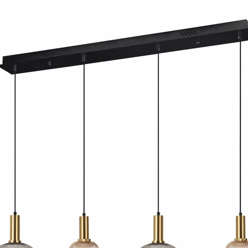 SUSPENSION 4 LUMIÈRES ABAT-JOUR COMBINÉ AMBRE/FUMÉE E27 SHELBY SUSPENSION 4 LUMIÈRES ABAT-JOUR COMBINÉ AMBRE/FUMÉE E27 SHELBY