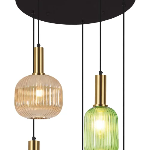 SUSPENSION 5 LUMIÈRES ABAT-JOUR COMBINÉS Ø70 E27 SHELBY