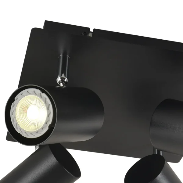 PLAFONNIER 4 LUMIÈRES NOIR GU10 ADARA