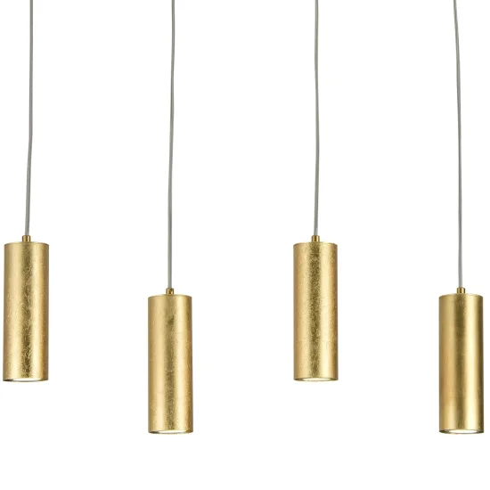 SUSPENSION 4 LUMIÈRES FEUILLE D'OR GU10 ADARA 2