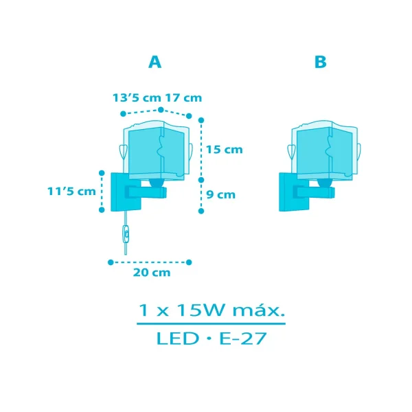 APPLIQUE POUR ENFANTS LITTLE SHARK E27