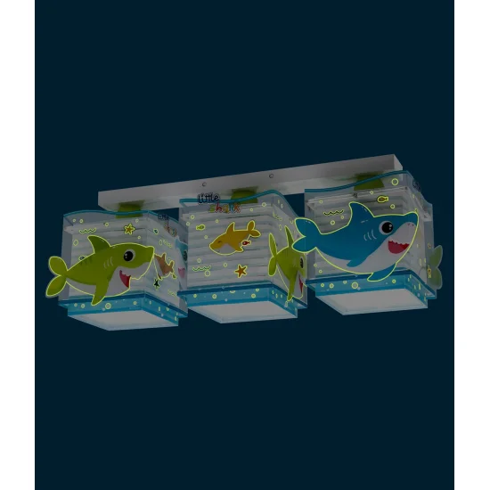 PLAFONNIER POUR ENFANTS 3 LUMIÈRES LITTLE SHARK E27 2