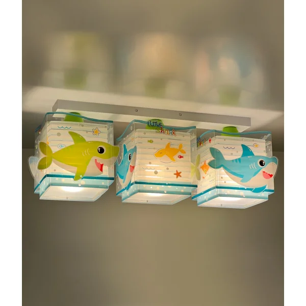 PLAFONNIER POUR ENFANTS 3 LUMIÈRES LITTLE SHARK E27