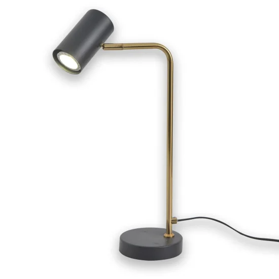 LAMPE DE TABLE ADARA NOIR/ACIER DORÉ