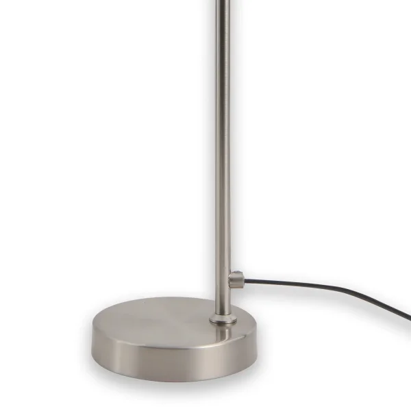 LAMPE DE TABLE EN ACIER NICKEL SATINÉ ADARA