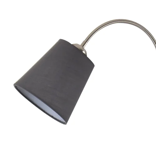 LAMPADAIRE NICKEL SATINÉ PAYTON ABAT-JOUR GRIS
