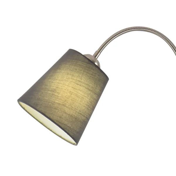 LAMPADAIRE NICKEL SATINÉ PAYTON ABAT-JOUR GRIS