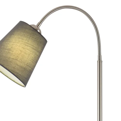 LAMPADAIRE NICKEL SATINÉ PAYTON ABAT-JOUR GRIS