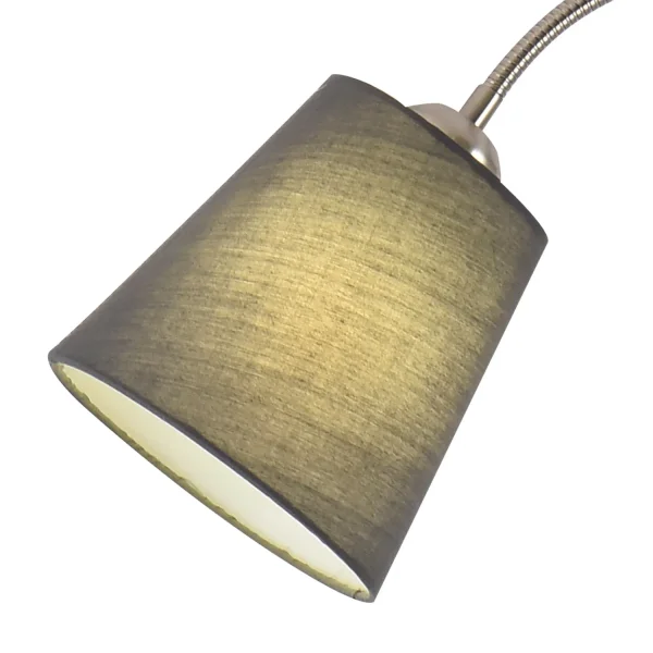 LAMPADAIRE NICKEL SATINÉ PAYTON ABAT-JOUR GRIS