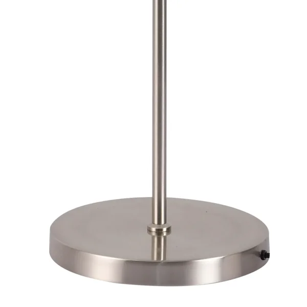 LAMPADAIRE NICKEL SATINÉ PAYTON ABAT-JOUR GRIS