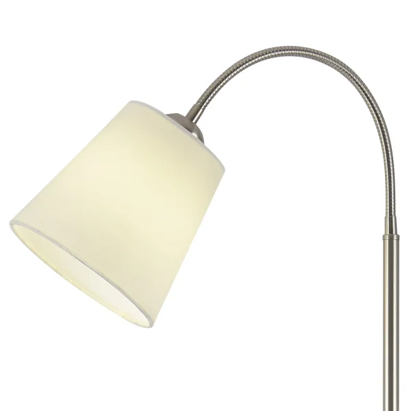 LAMPADAIRE NICKEL SATINÉ ABAT-JOUR BLANC PAYTON