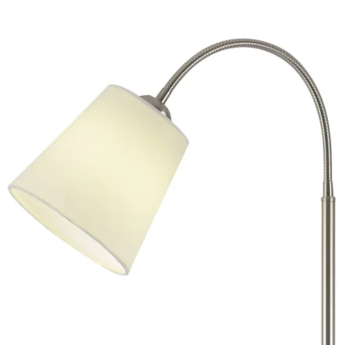 LAMPADAIRE NICKEL SATINÉ ABAT-JOUR BLANC PAYTON