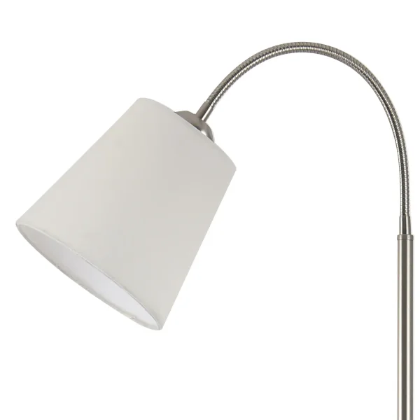 LAMPADAIRE NICKEL SATINÉ ABAT-JOUR BLANC PAYTON